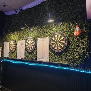 darts and darts on the wall