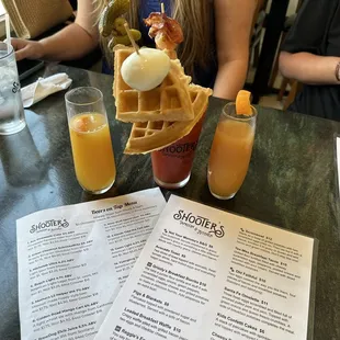 Bloody Mary and mimosas at weekend brunch.