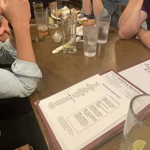 Empty drinks after 1 and a half hours and no service in sight. .