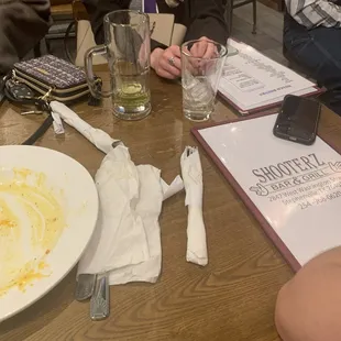 a dirty plate of food