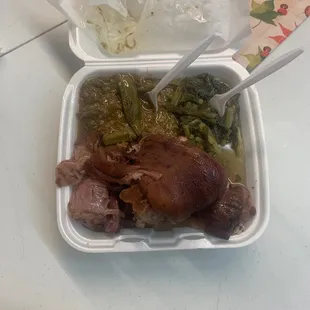 Ham hocks greens and okra
