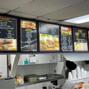Inside menu board