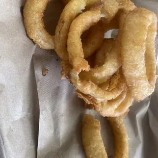 Onion rings.....size of onion rings and amount i got is a lot for less than 3 bucks