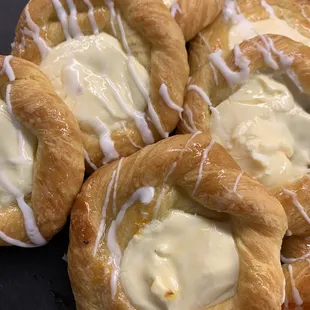 pastries with icing on them