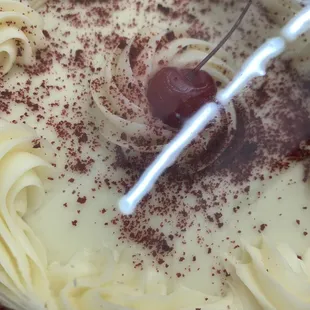 a close up of a cake
