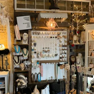 Necklaces, Bracelets, and earrings everywhere.