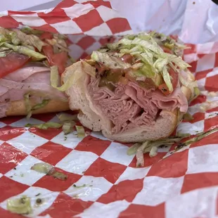 Smoked turkey Smoked Turkey and Honey Ham Hoagie