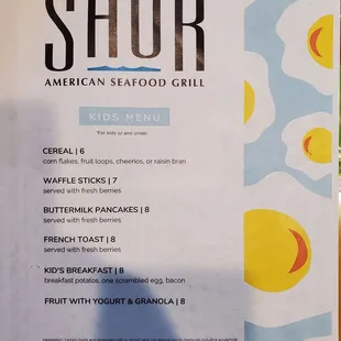 Kids Breakfast Menu