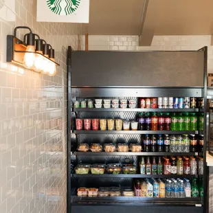 the inside of a starbucks coffee shop