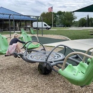 This amazing teeter totter. Which I stood in the middle and was able to play as well. This was so fun!