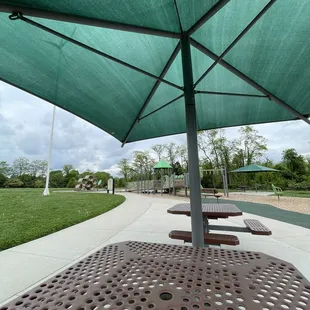 Covered seating for the parents and guardians.