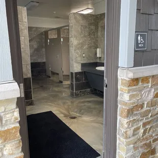 Boys bathroom was open so we peeked in to check. Super clean as well!! Impressive!