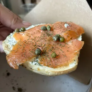 Lox bagel with dill