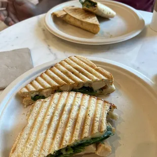Delicious Southwest chicken wrap and a panini