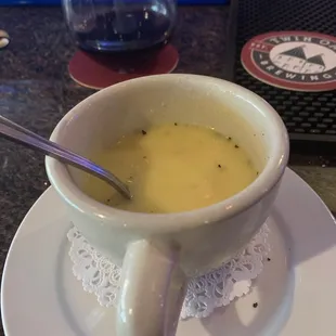 Clam chowder, definitely a "cup" but sooo good!