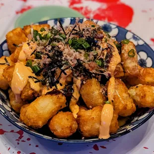 a bowl of food on a table