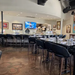 View from our bar seats over to the oyster bar sitting area