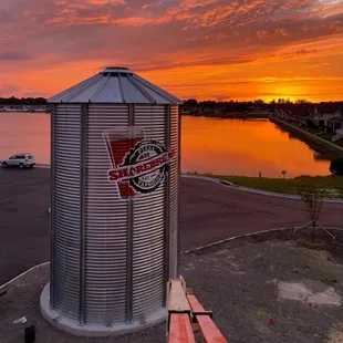 New Silo being installed and painted!
