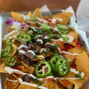 Nachos with steak