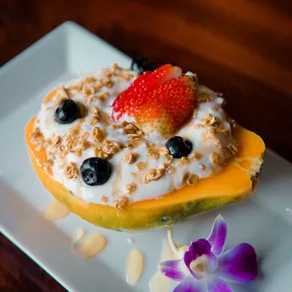 Greek Yogurt Papaya Bowl