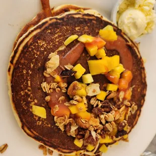 Mango/passion fruit pancakes