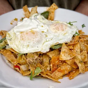 Pork Carnitas Chilaquiles