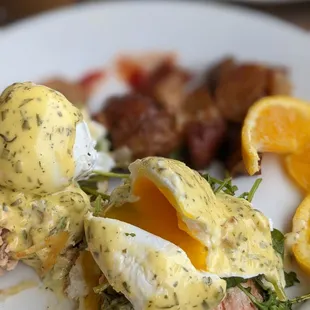 Salmon kale eggs benedict