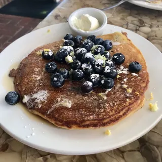 Cornmeal Pancakes with Lemon & Blueberries