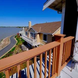 Balcony with Bay views from Pink Palace Suite in Benicia