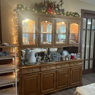 The dining room downstairs where they serve breakfast