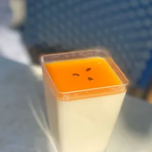 a cup of soup on a table