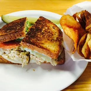Tuna melt. Look at those homemade chips, yes they are just as delicious as they look.