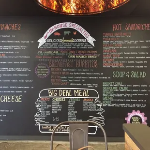 Large menu posted on the wall, fabulous display of art if you ask me!