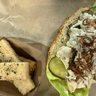 Jumbo Lump Blue Crab Roll ($21) with a side of Sticky Rice Fries ($6).