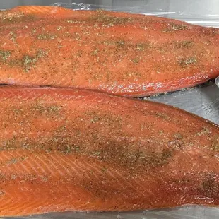 Sake and Sansho Pepper House Cured Salmon