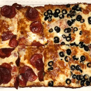 Pizza with Olives and Pepperoni