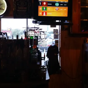 Buzztime Trivia on 2 TVs. Good players here.