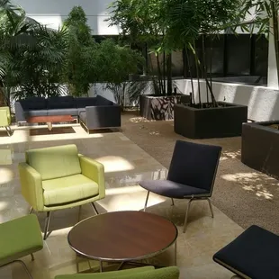 Lobby area. Yes those are loose pebbles.