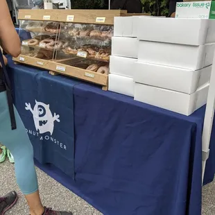 a display of donuts