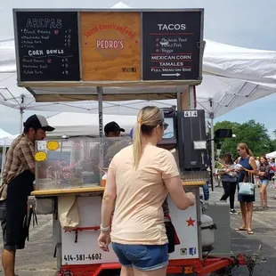 a woman ordering food