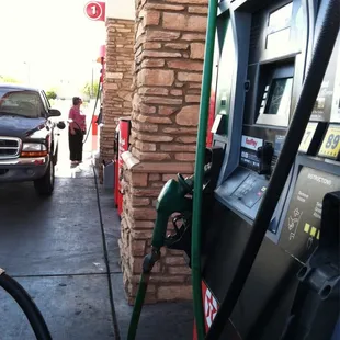 a gas pump at a gas station