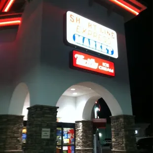 the entrance to the store