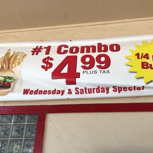 Special on Wednesday and Saturday