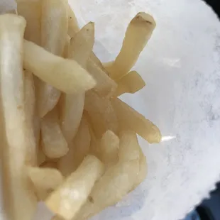 french fries in a paper wrapper
