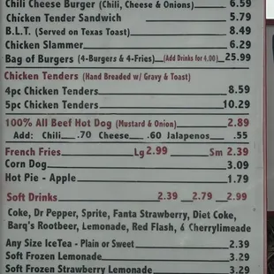 a menu for a hot apple pie