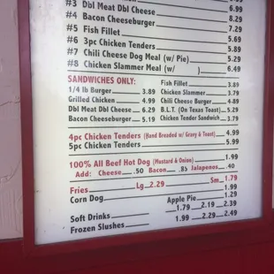 Updated Menu
