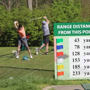 Driving range offers both mats and grass tees