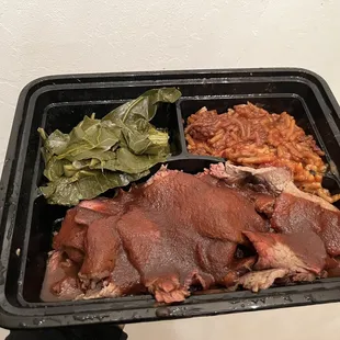 Tri Tip, Bbq Spaghetti, Greens