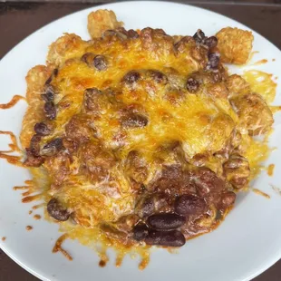 Chili cheese tater tots! Yum!