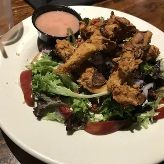 Almond Crusted Chicken Strip Salad